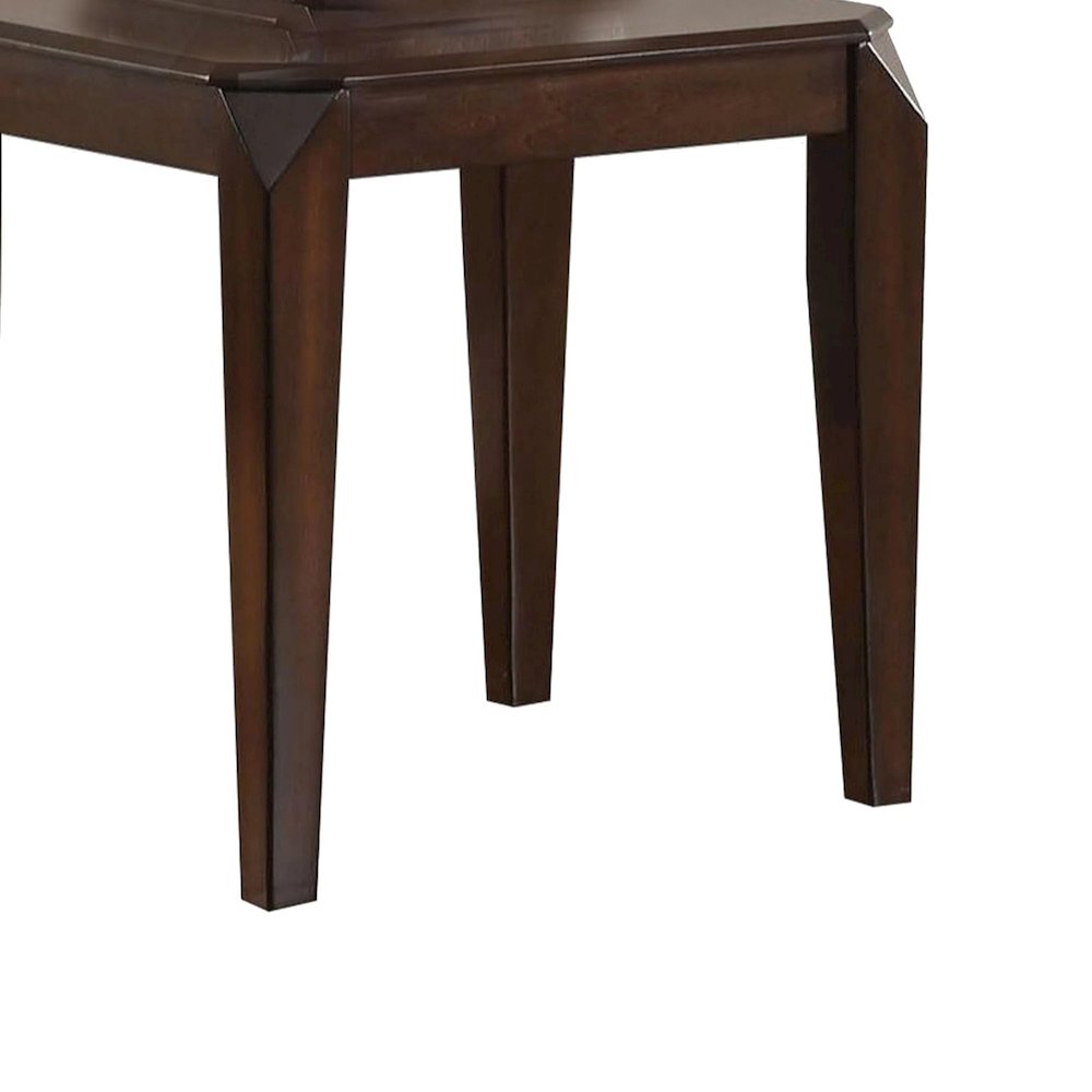 Square Wood End Table in Walnut Finish