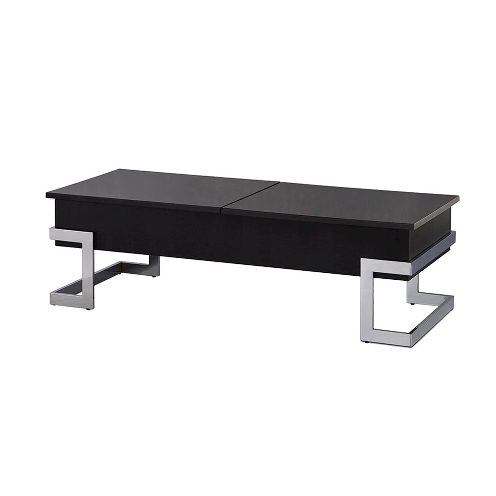 Lift Top Coffee Table with Metal Base in Black
