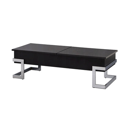 Lift Top Coffee Table with Metal Base in Black