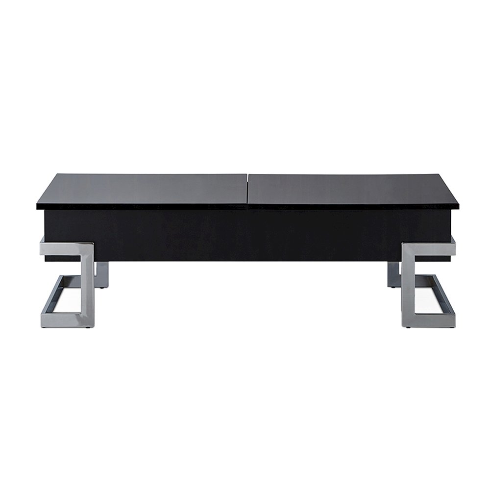 Lift Top Coffee Table with Metal Base in Black