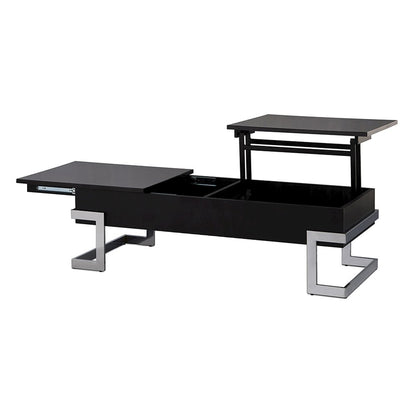 Lift Top Coffee Table with Metal Base in Black