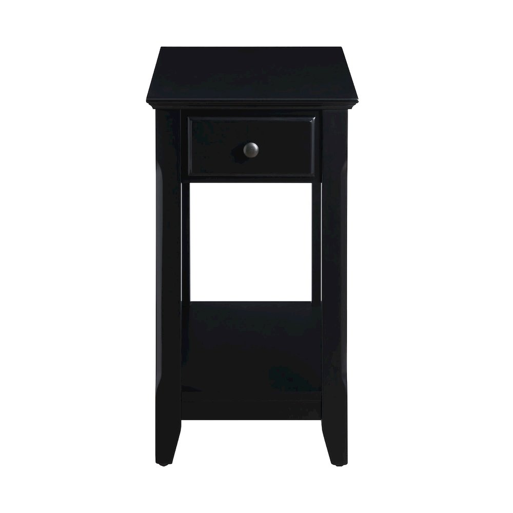Wood Accent Table with a Drawer in Black