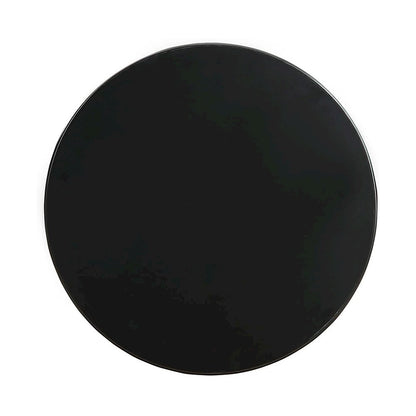 Wooden Round End Table with Bottom Shelf in Black