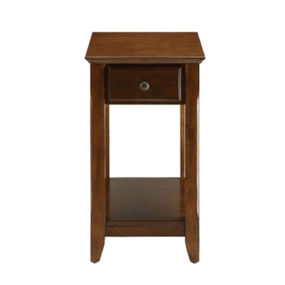 Side Table with 1 Drawer, Walnut Finish