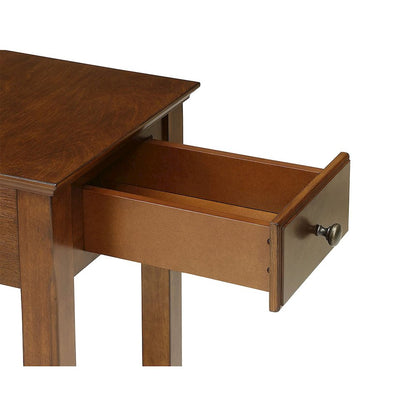Side Table with 1 Drawer, Walnut Finish