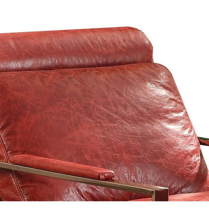 Upholstered Accent Chair with Sled Arm in Antique Red