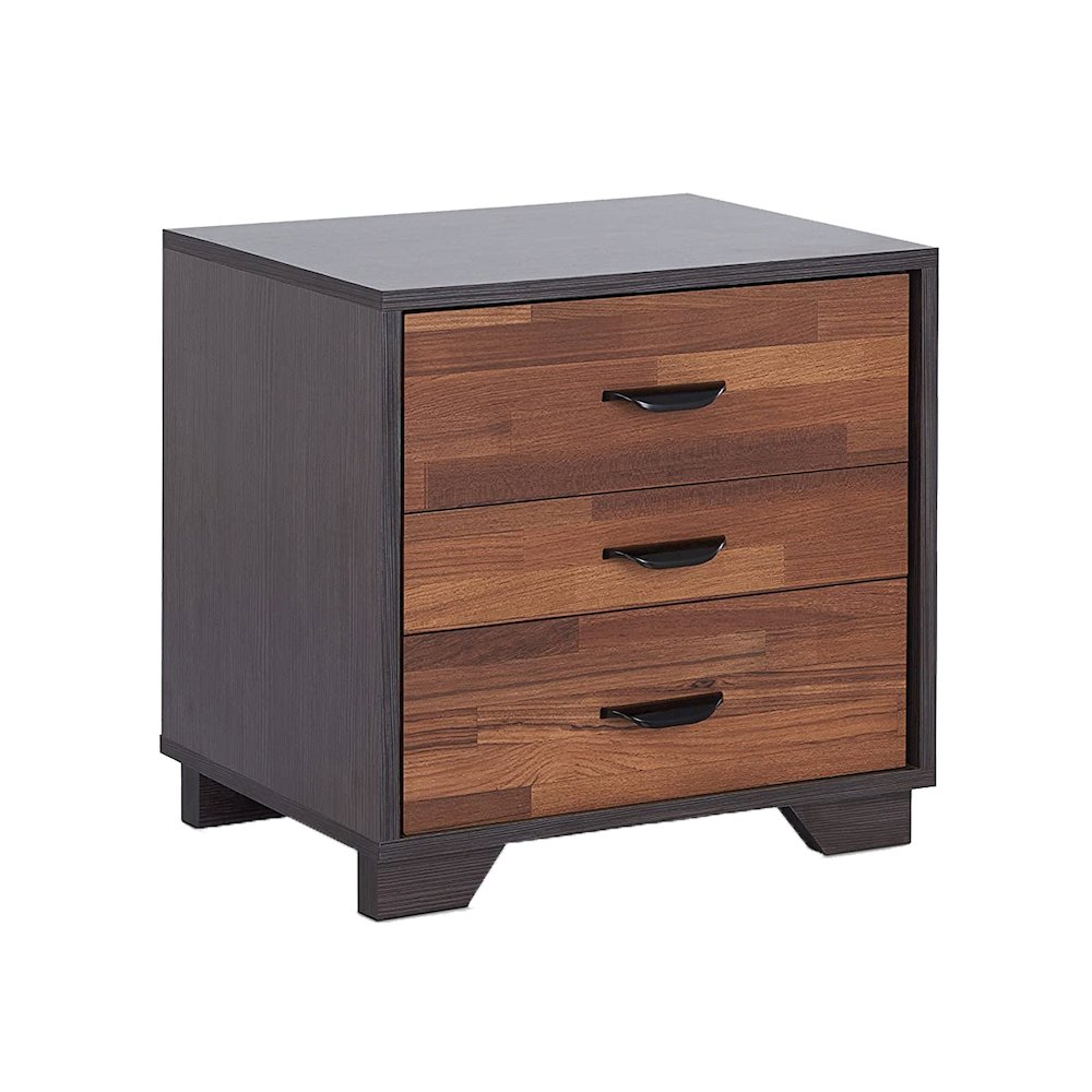 Nightstand with 3 Drawers in Walnut
