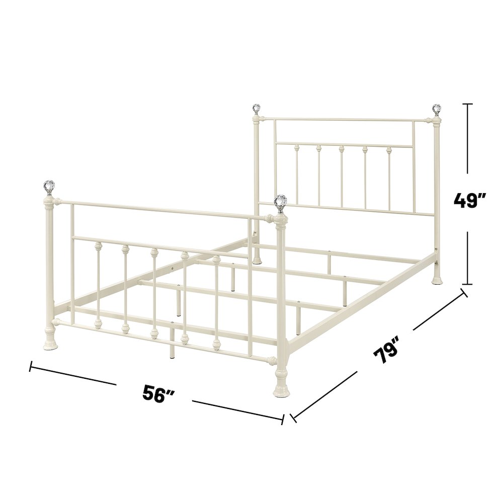 Metal and Acrylic Full Size Bed in White