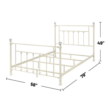 Metal and Acrylic Full Size Bed in White