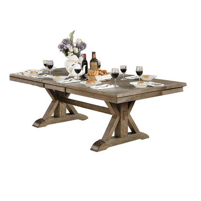 Rectangle Wood Dining Table in Light Oak Finish