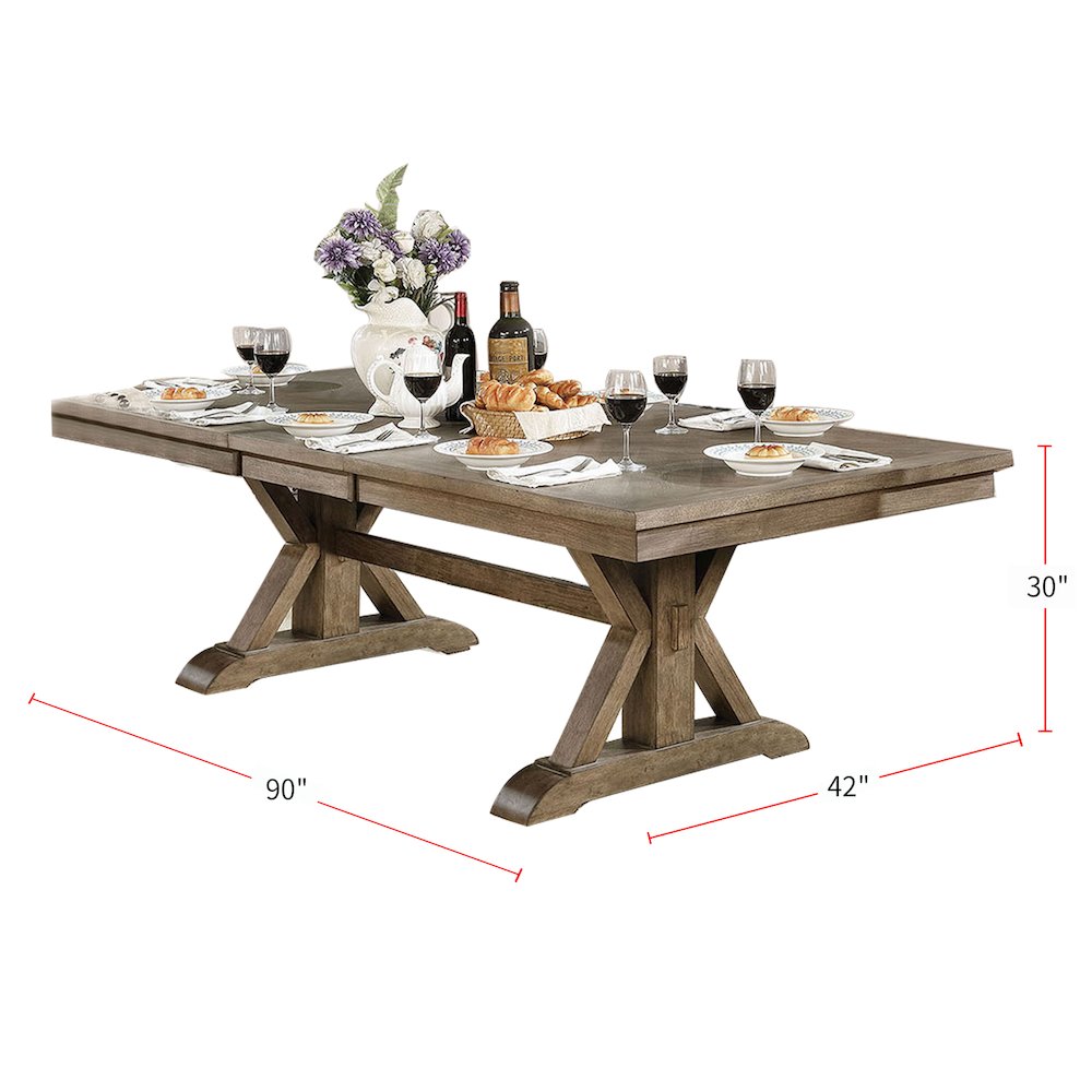 Rectangle Wood Dining Table in Light Oak Finish