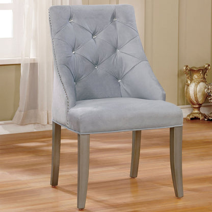 Simple Relax Dining Chair, Silver/Light Gray Set of 2