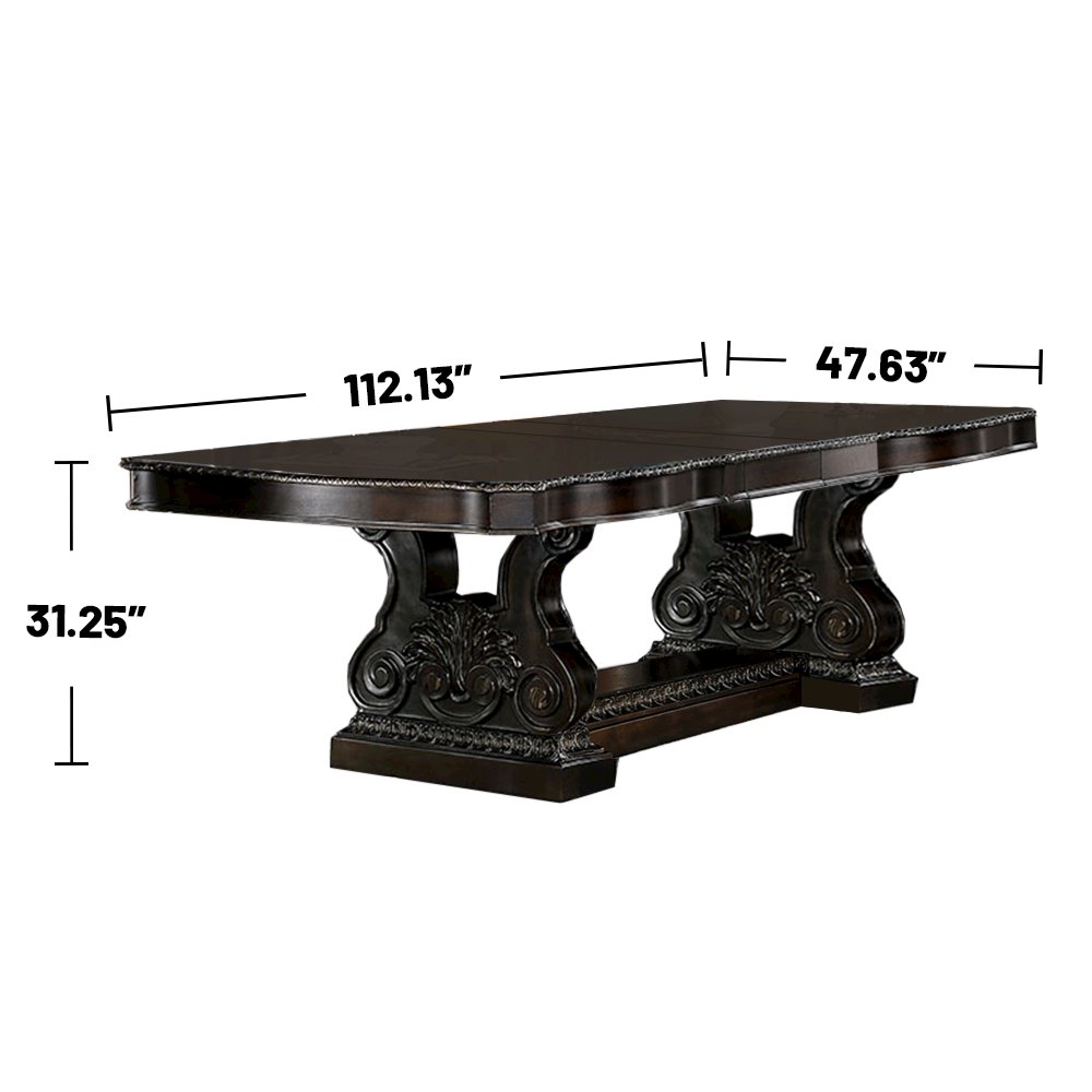 7 Piece Leatherette Dining Set  in Walnut and Dark Brown