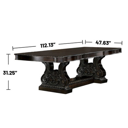 7 Piece Leatherette Dining Set  in Walnut and Dark Brown