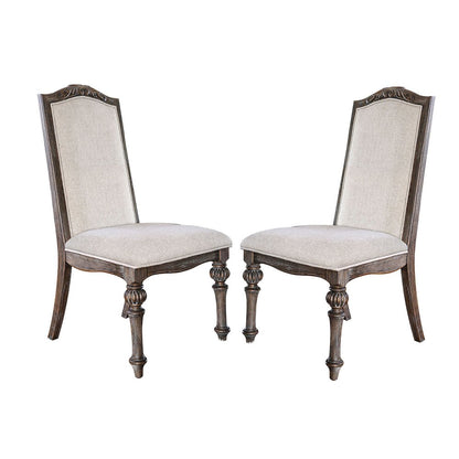 Simple Relax Dining Chair, Rustic Natural Tone/Ivory Set of 2
