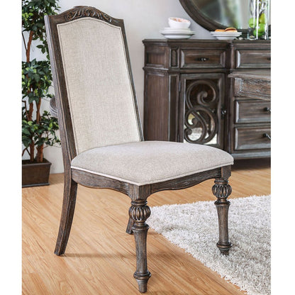 Simple Relax Dining Chair, Rustic Natural Tone/Ivory Set of 2