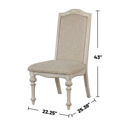 7 Piece Dining Set in Antique White And Ivory