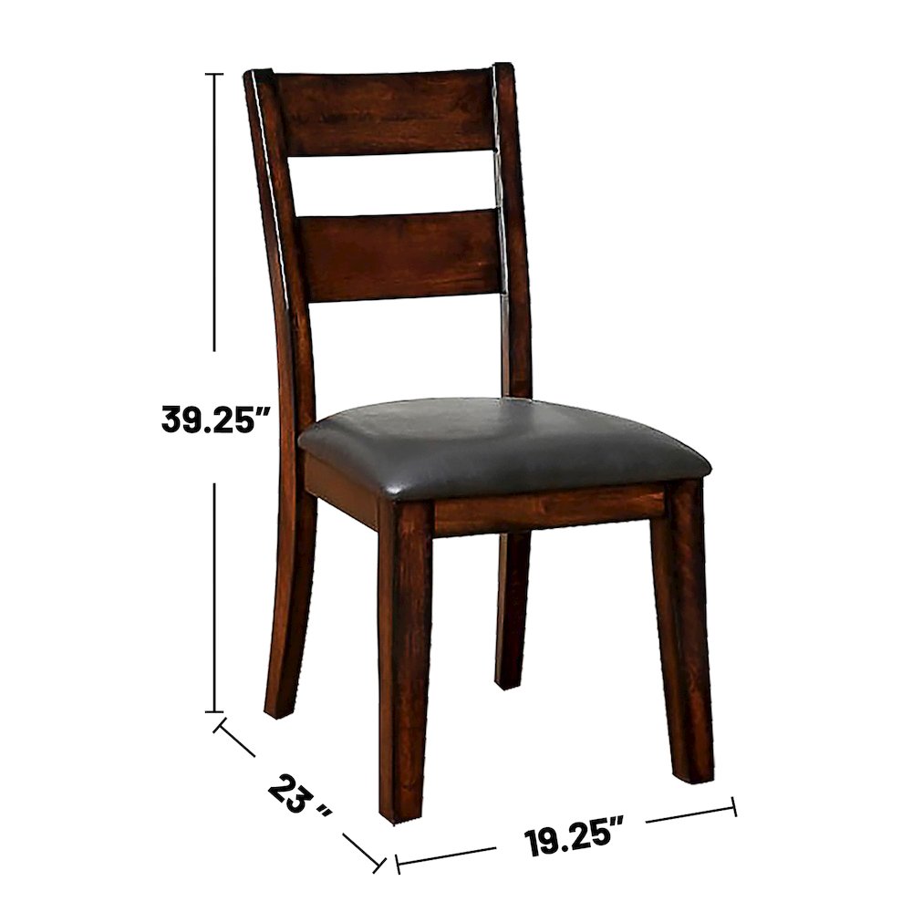 Pack of 2 Dining Side Chairs in Dark Cherry