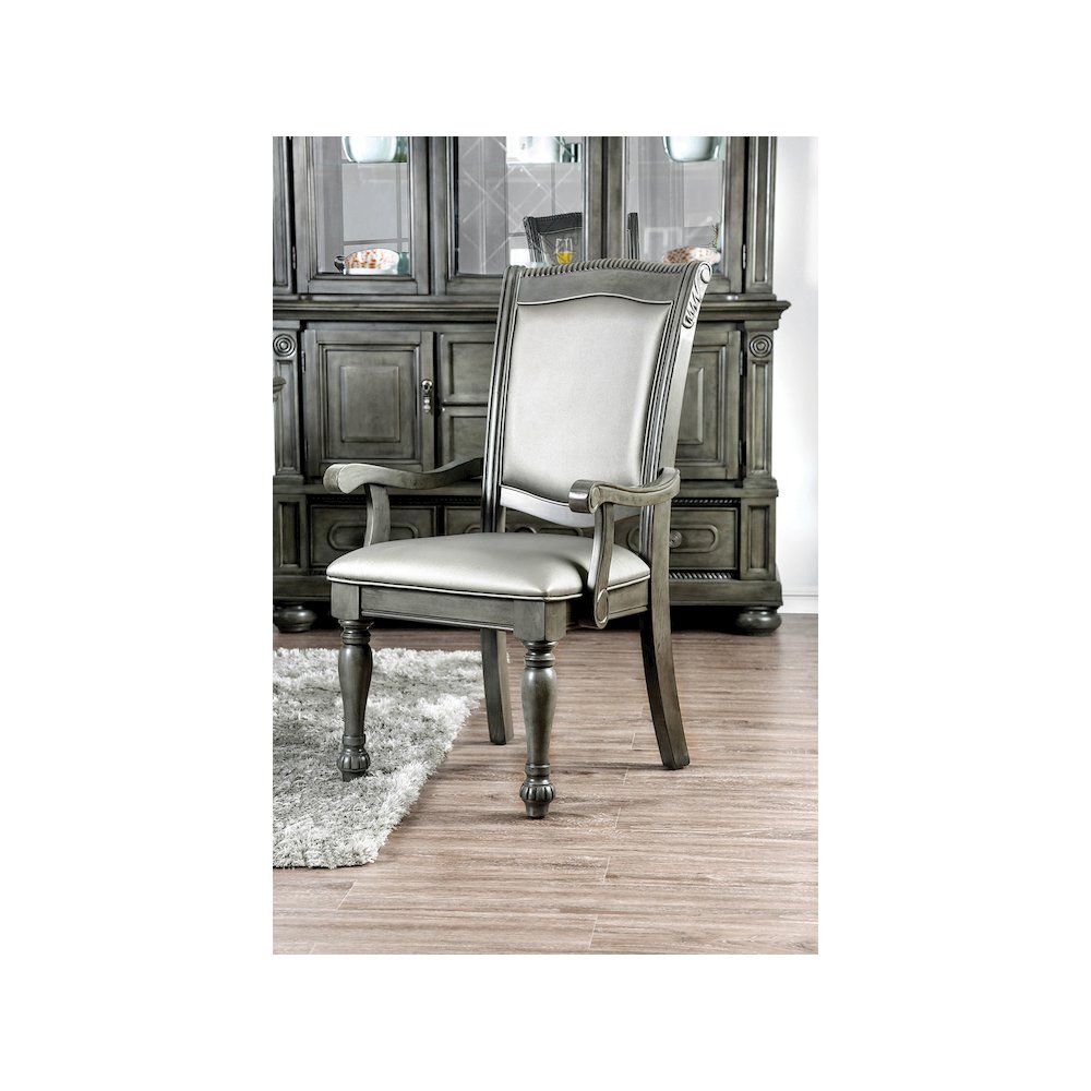 Simple Relax Dining Chair, Gray/Sliver Set of 2