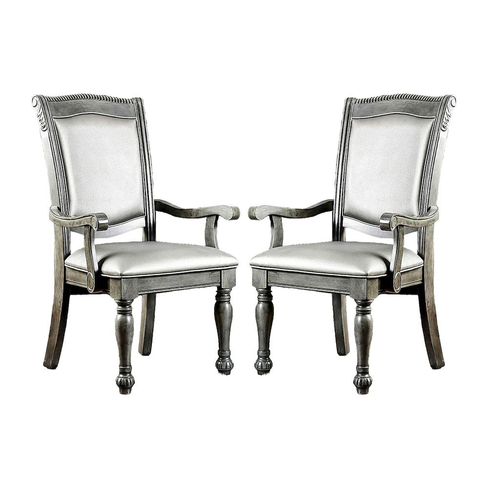 Simple Relax Dining Chair, Gray/Sliver Set of 2