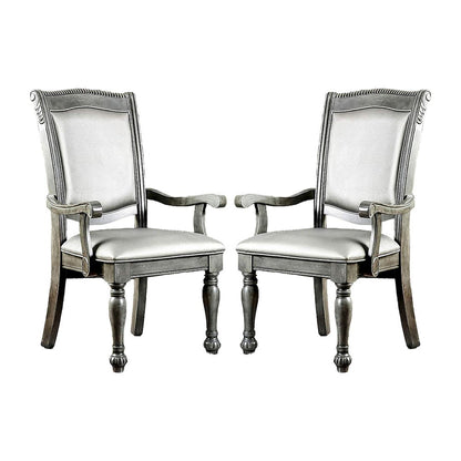 Simple Relax Dining Chair, Gray/Sliver Set of 2