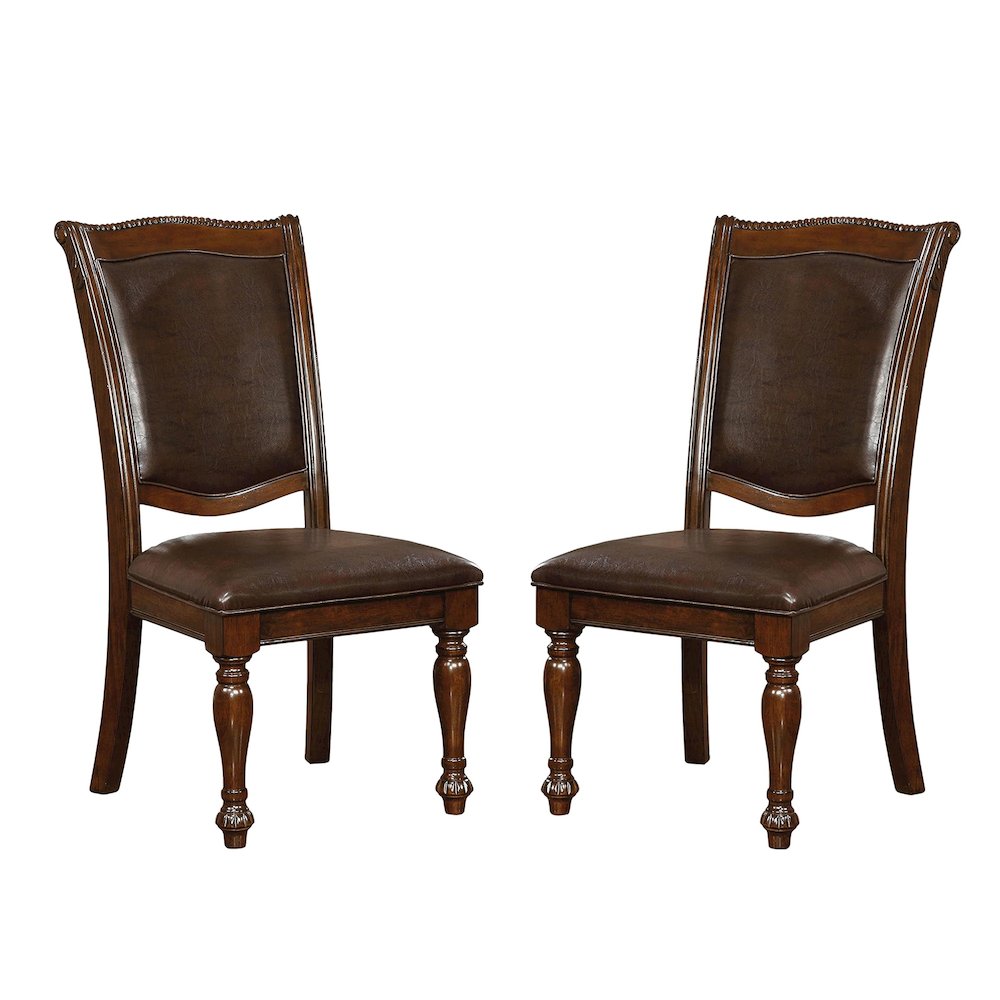 Simple Relax Dining Chair, Brown Cherry/Espresso Set of 2