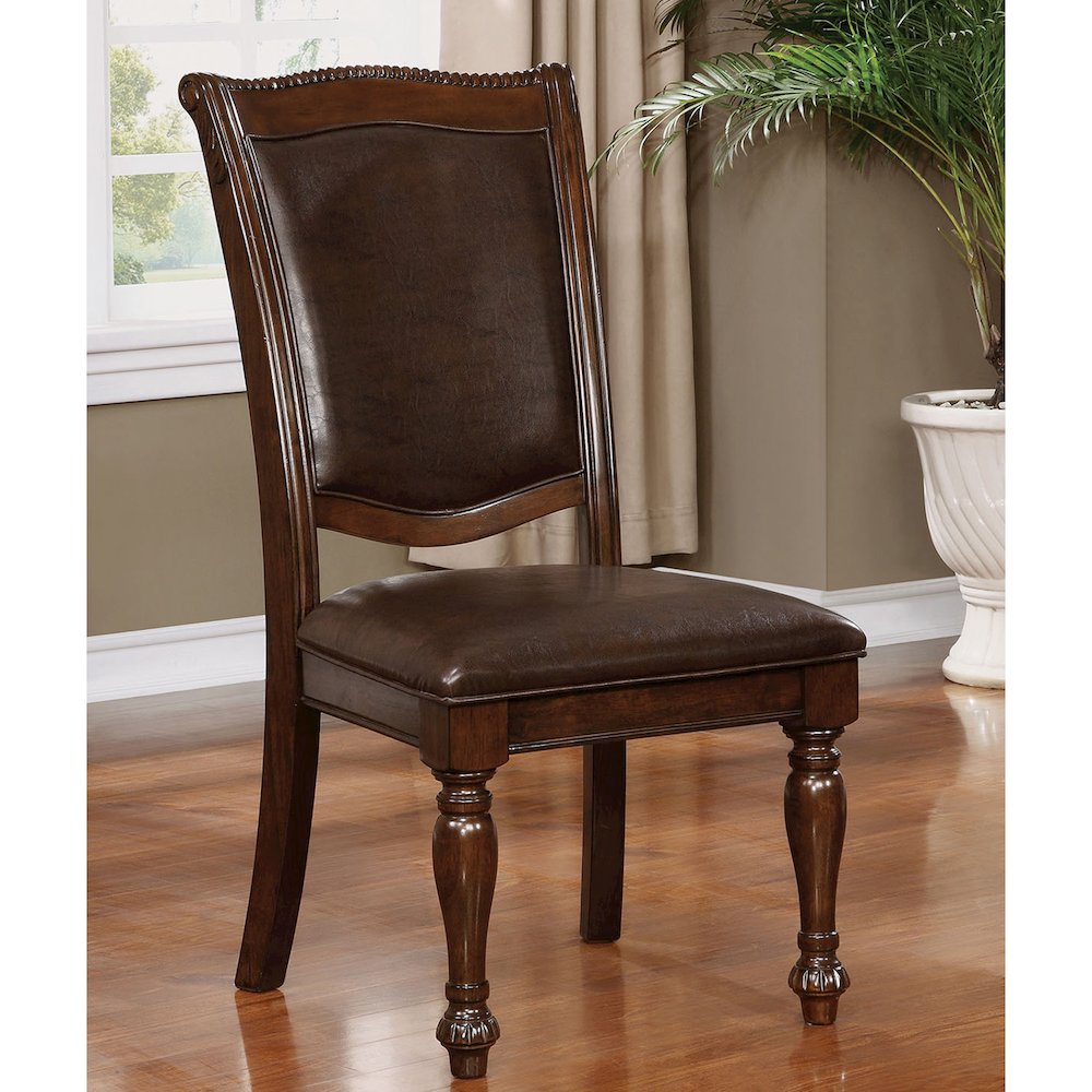 Simple Relax Dining Chair, Brown Cherry/Espresso Set of 2