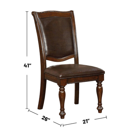 Simple Relax Dining Chair, Brown Cherry/Espresso Set of 2