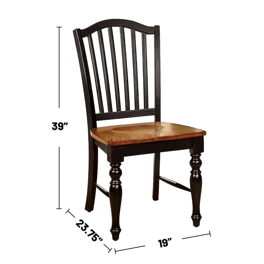Simple Relax Dining Chair, Black, Antique Oak Set of 2