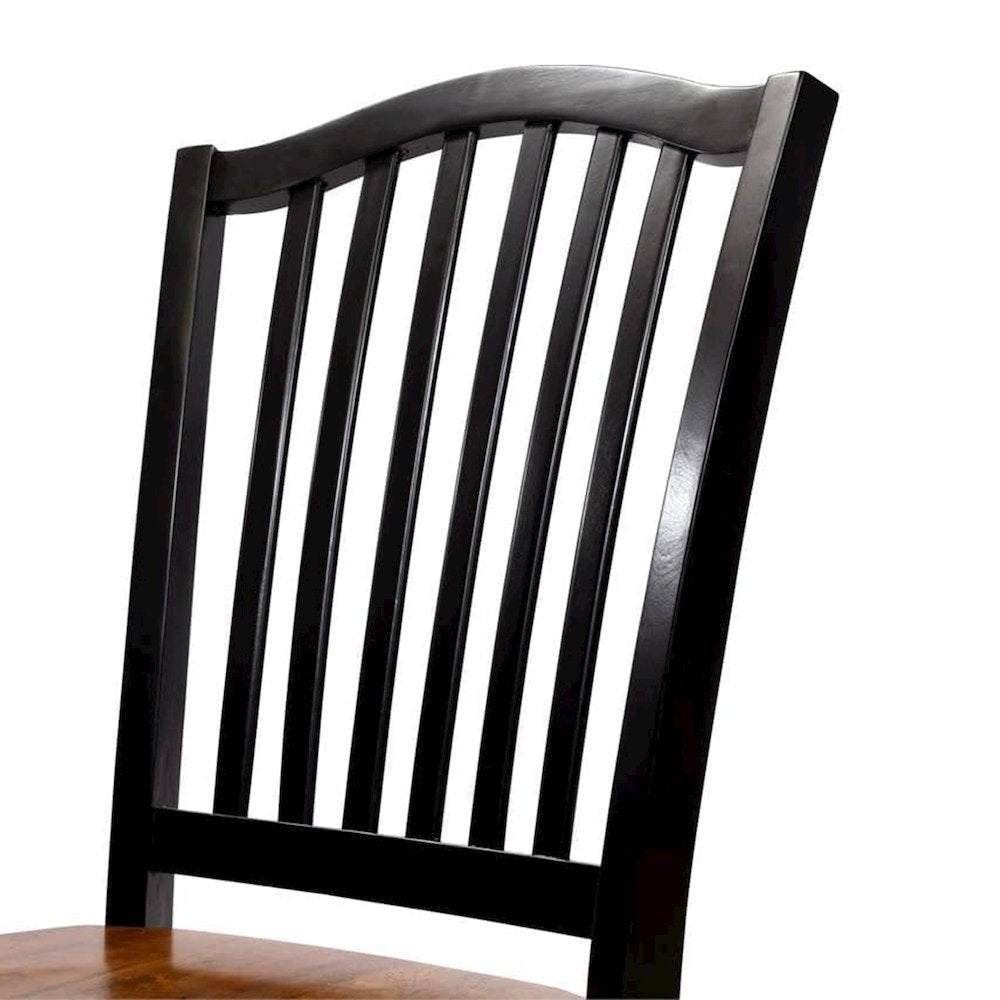 Simple Relax Dining Chair, Black, Antique Oak Set of 2