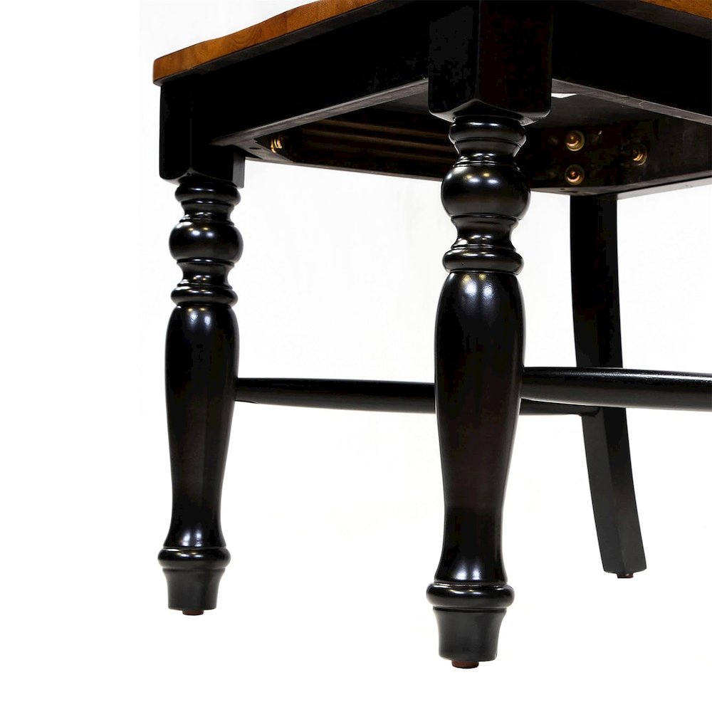 Simple Relax Dining Chair, Black, Antique Oak Set of 2