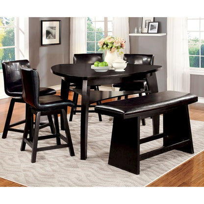 Wooden Counter Height Seating Table in Black Finish