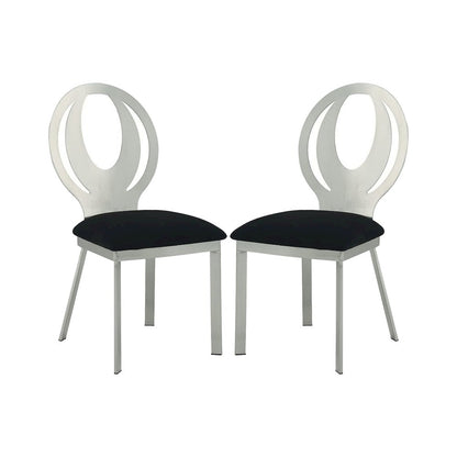 Simple Relax Dining Chair, Silver And Black Set of 2