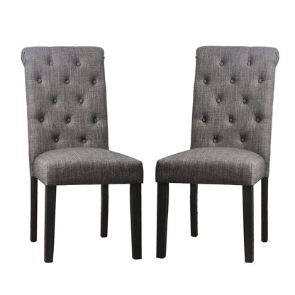 Simple Relax Dining Chair, Antique Black, Gray Set of 2