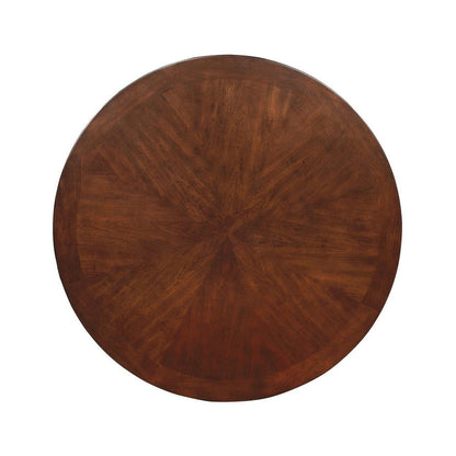 Wooden Dining Round Table in Brown Cherry Finish