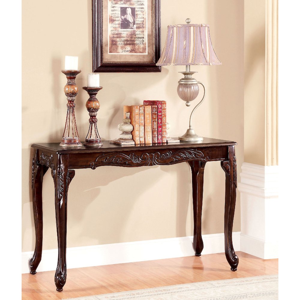 Wooden Sofa Table in Dark Cherry Finish