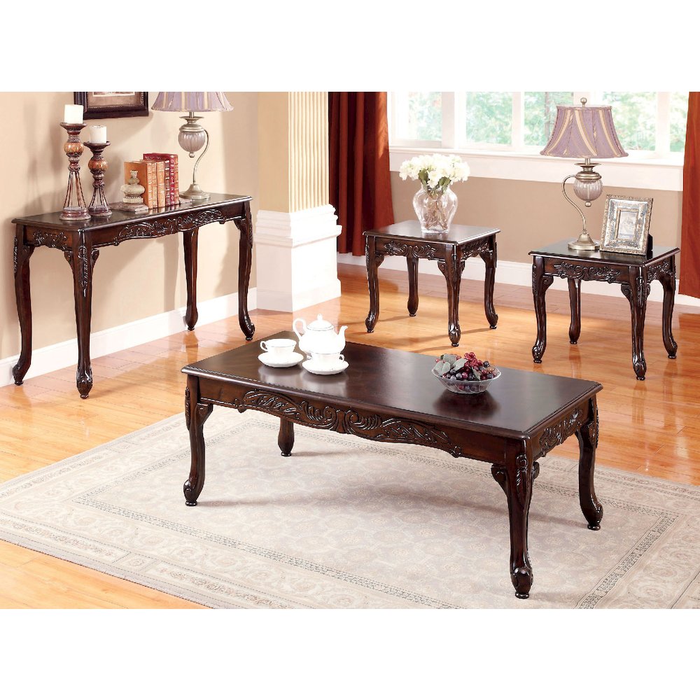 Wooden Sofa Table in Dark Cherry Finish