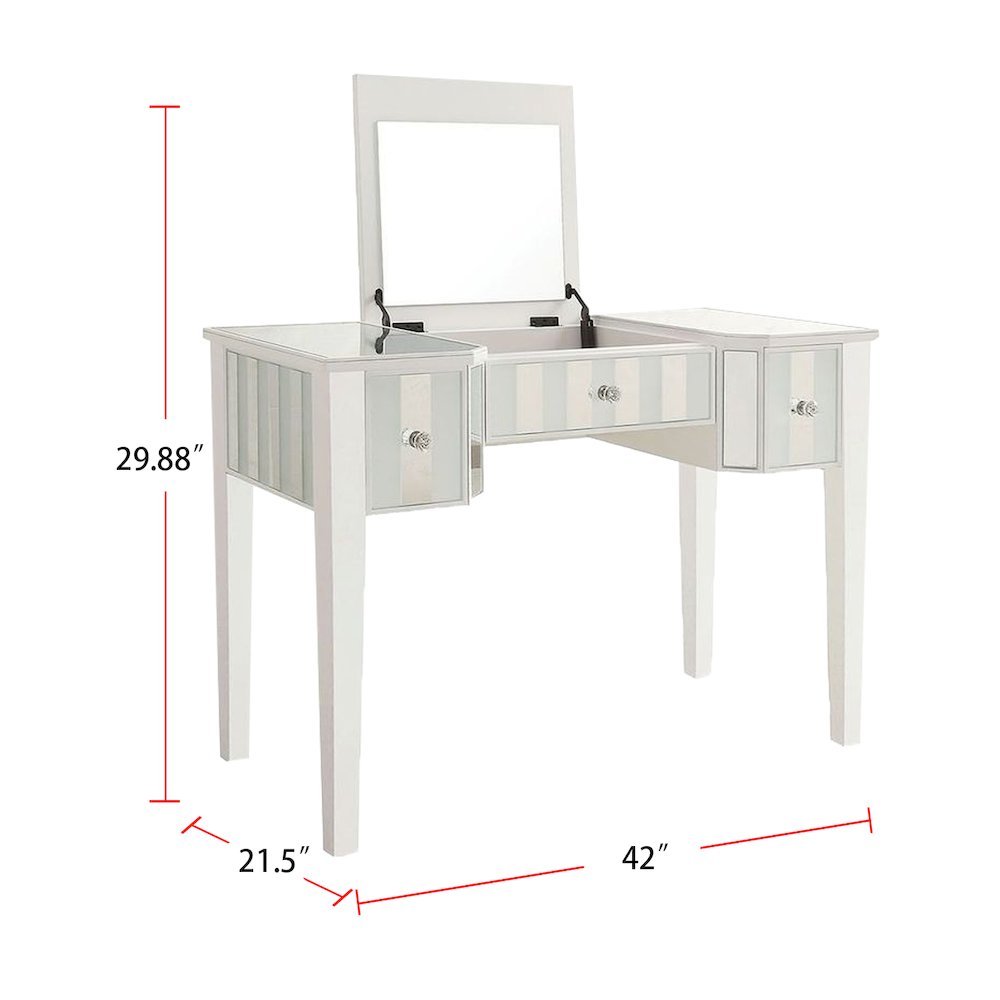 Wooden Vanity Set in White Finish