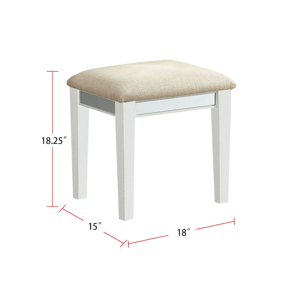 Wooden Vanity Set in White Finish