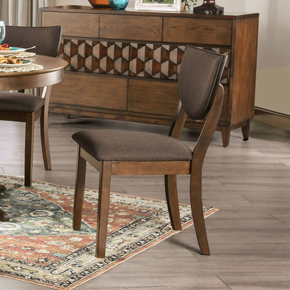 Simple Relax Dining Chair, Walnut, Dark Chocolate Set of 2
