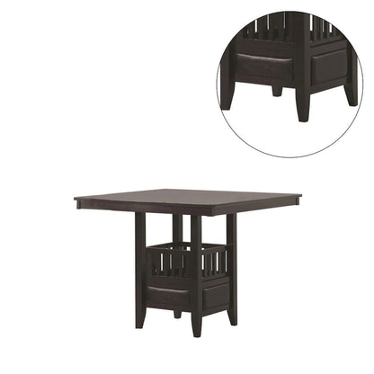 Square Counter Height Table with Cabinet in Espresso