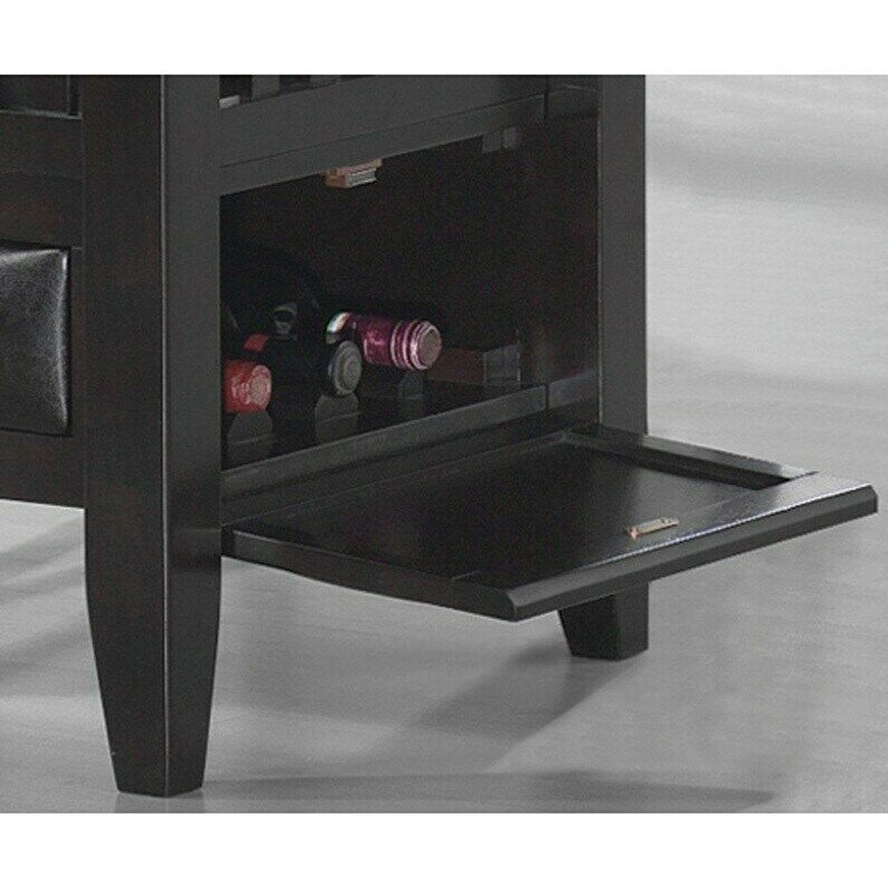 Square Counter Height Table with Cabinet in Espresso