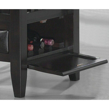 Square Counter Height Table with Cabinet in Espresso
