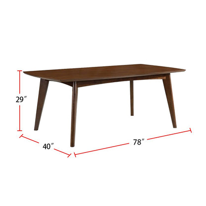 Rectangular Wood Dining Table in Dark Walnut