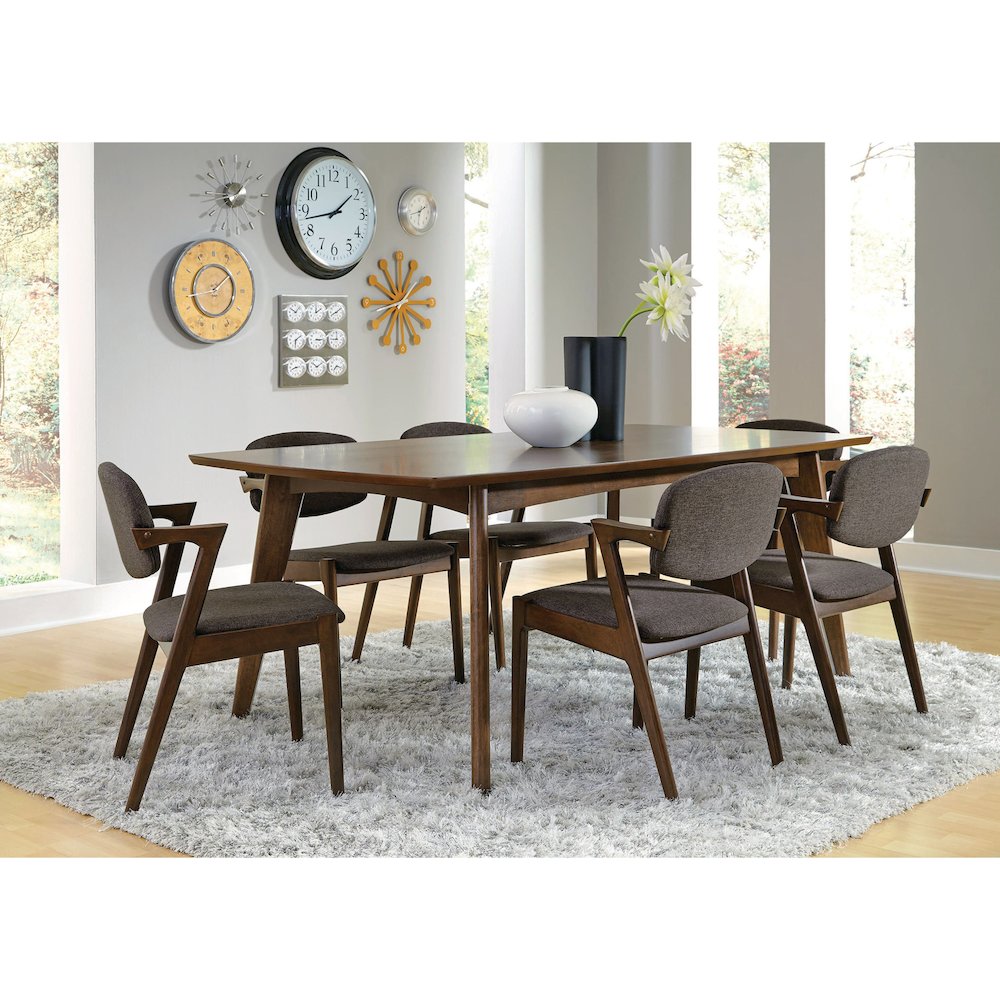 Rectangular Wood Dining Table in Dark Walnut