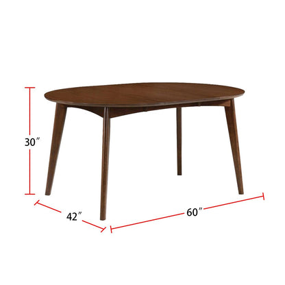 Oval Wood Dining Table in Dark Walnut