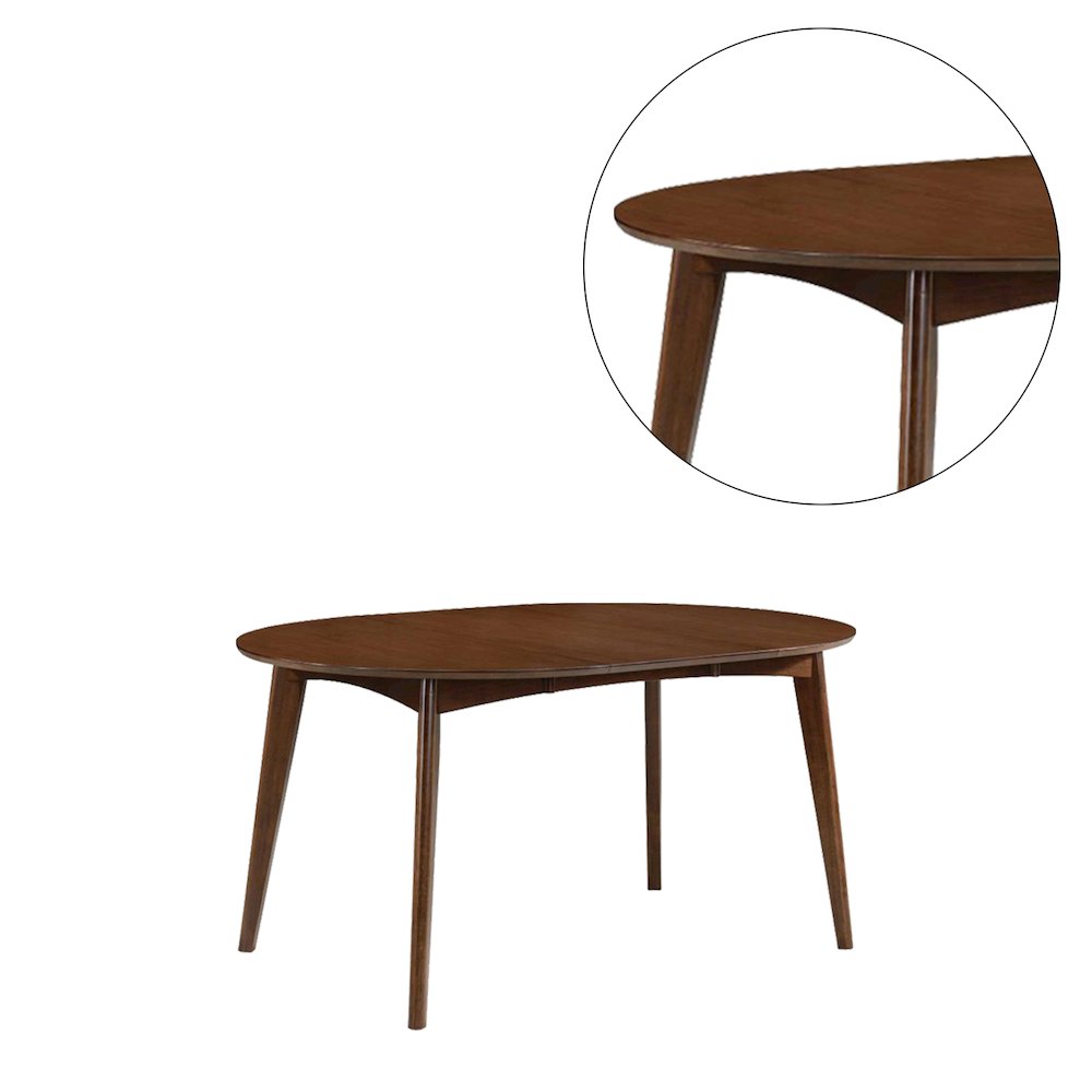 Oval Wood Dining Table in Dark Walnut
