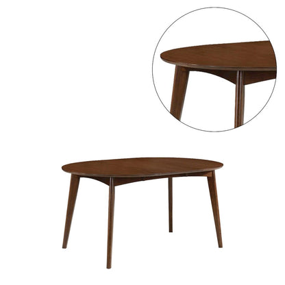 Oval Wood Dining Table in Dark Walnut