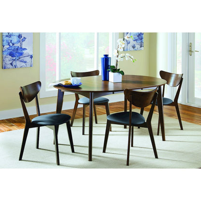 Oval Wood Dining Table in Dark Walnut