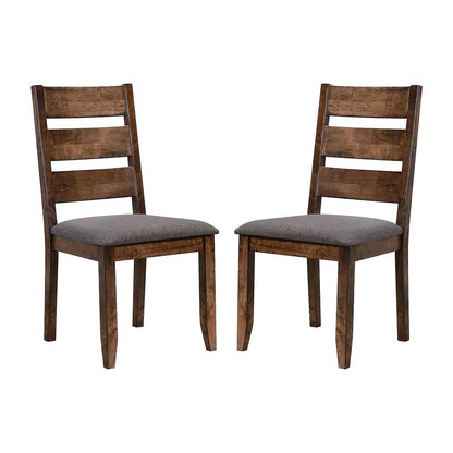 Set of 2 Dining Side Chairs in Knotty Nutmeg and Grey